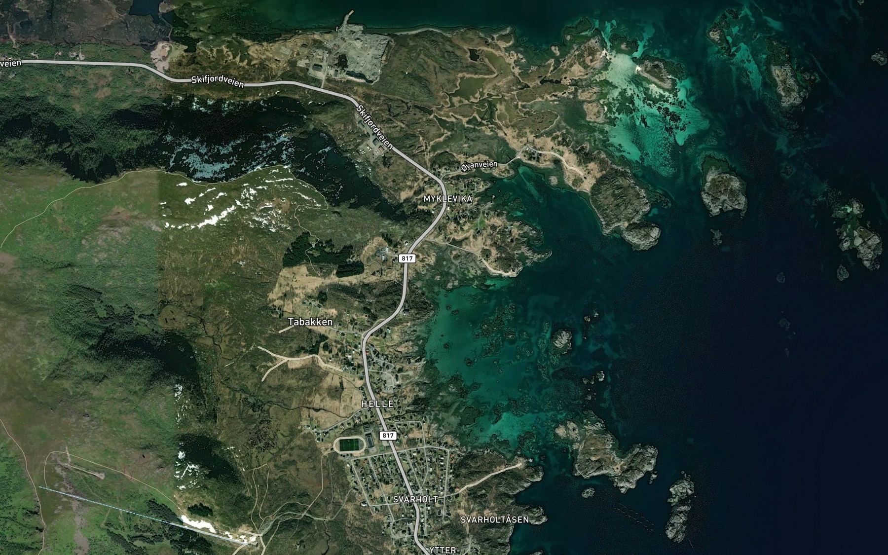 Satellite map of the Myklevika