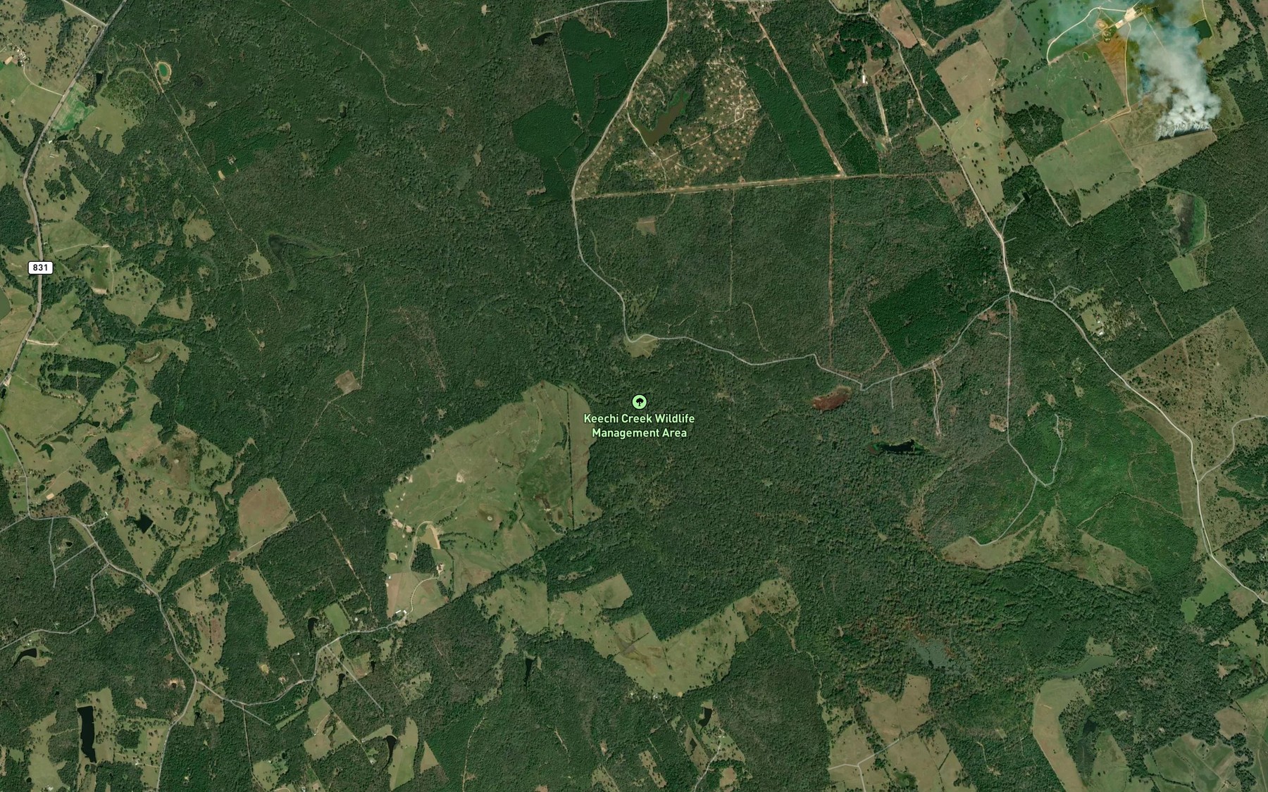 Satellite map of the Buffalo Creek