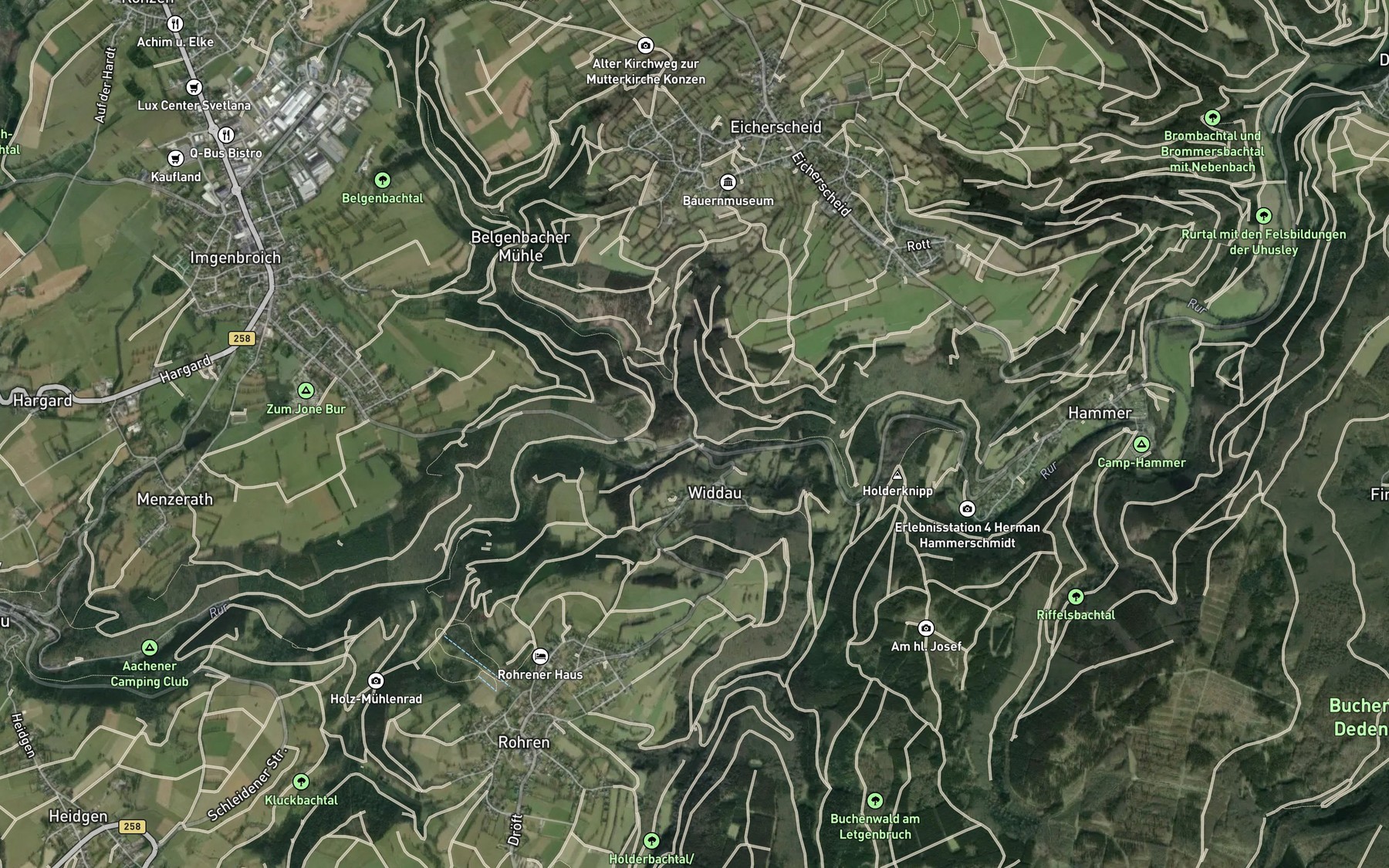 Satellite map of the Belgenbach