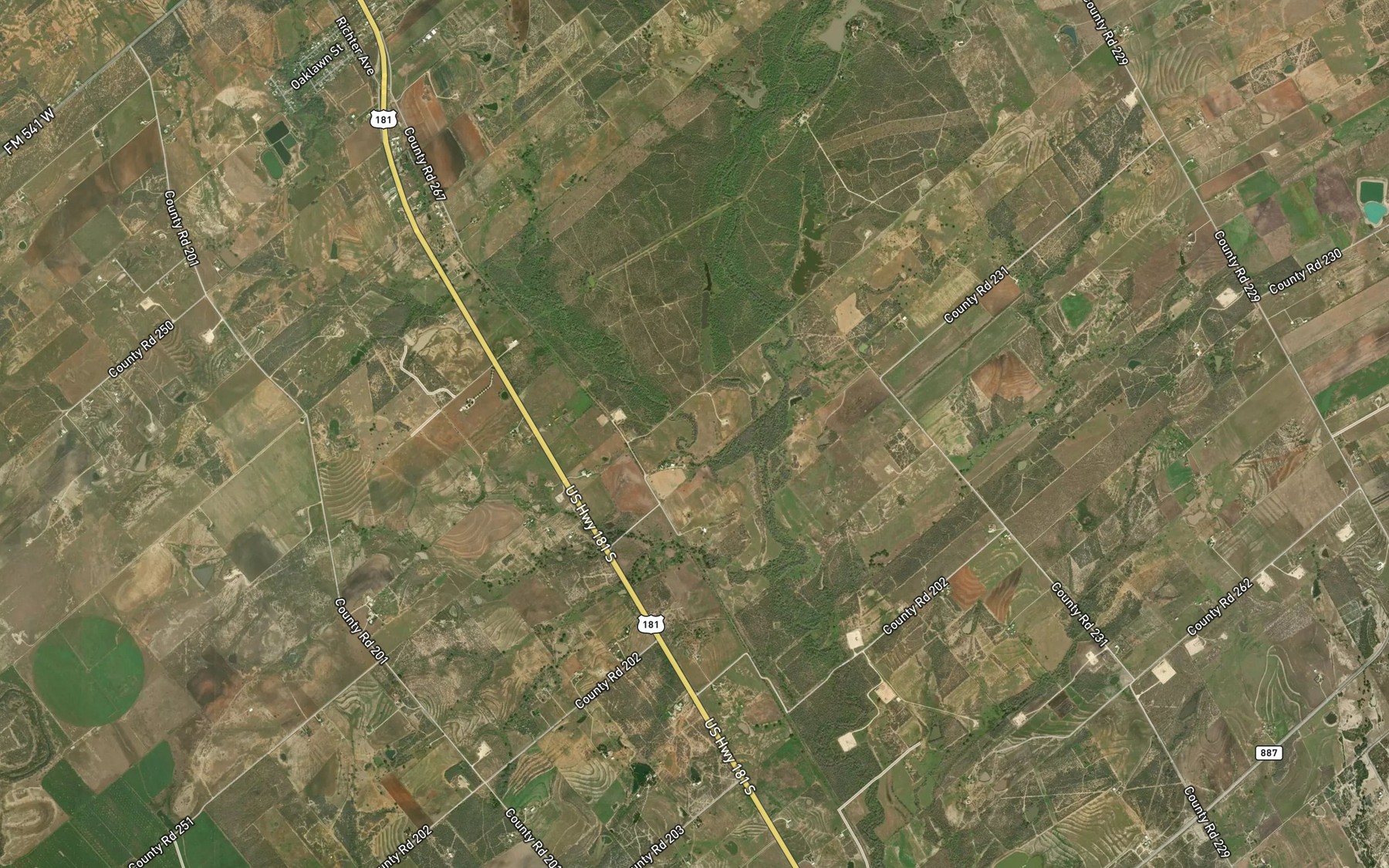 Satellite map of the Panna Maria Tailings Pond