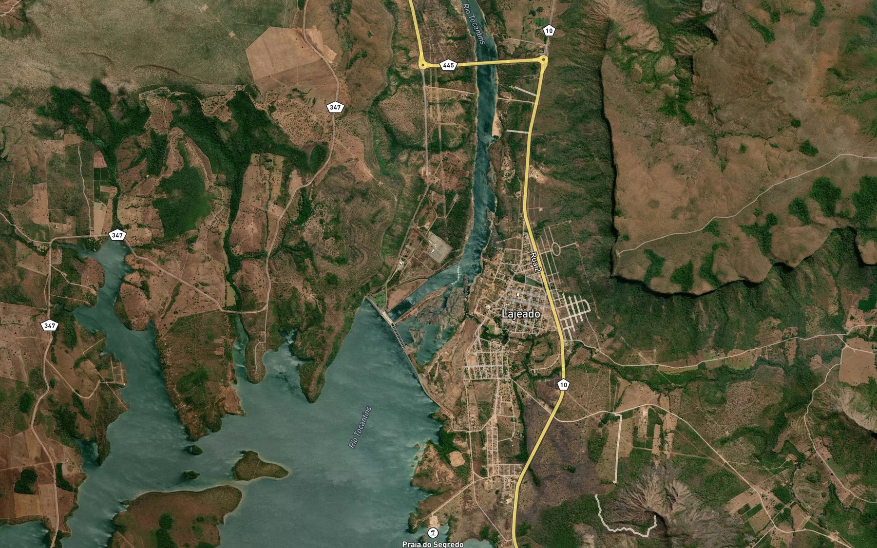 Satellite map of the Cachoeira Lajeado