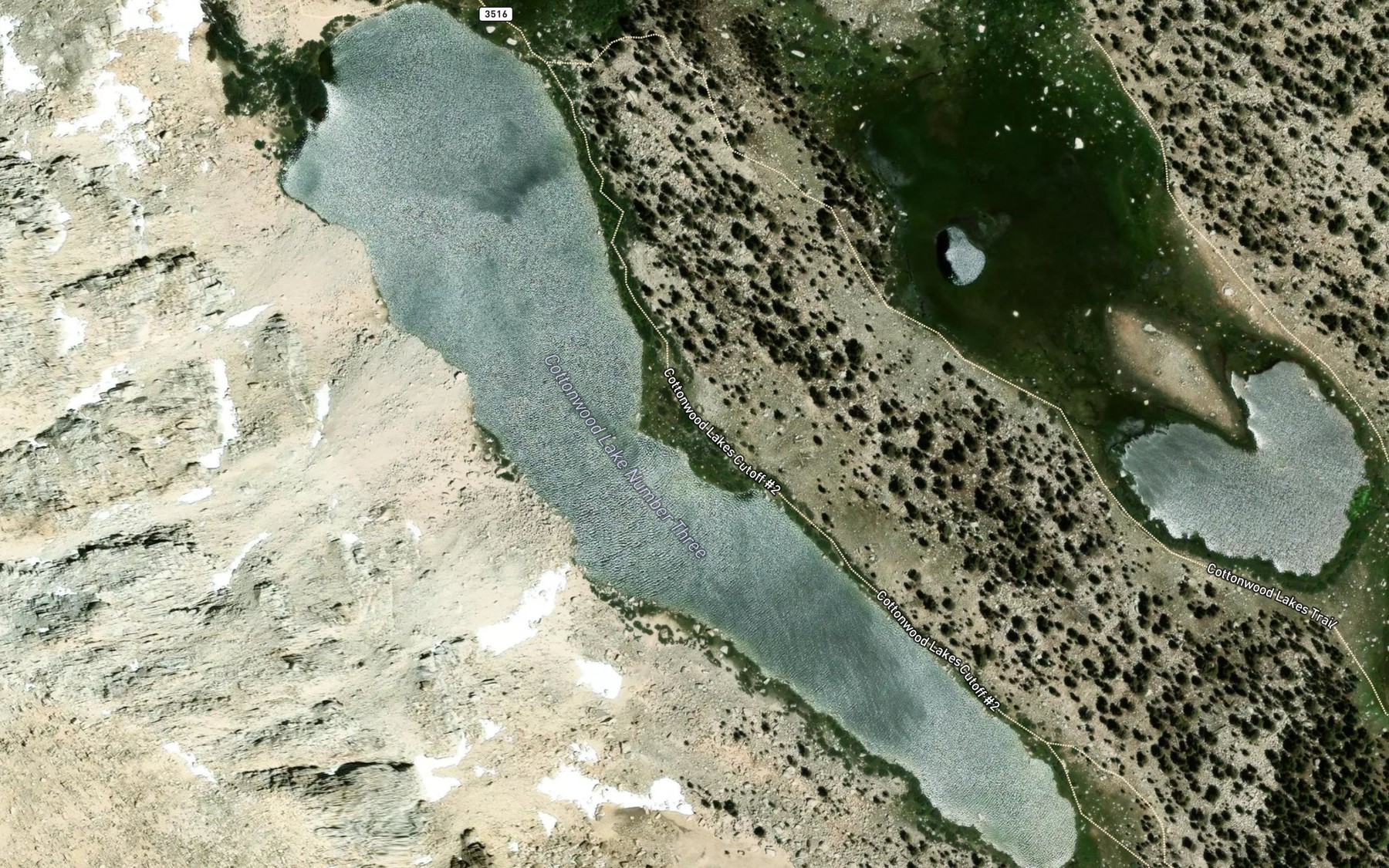 Satellite map of the Cottonwood Lake Number Three