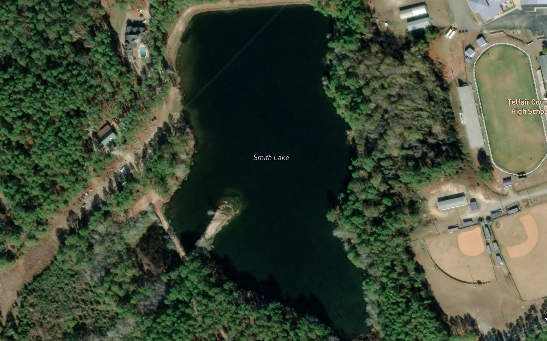 Satellite map of the Smith Lake