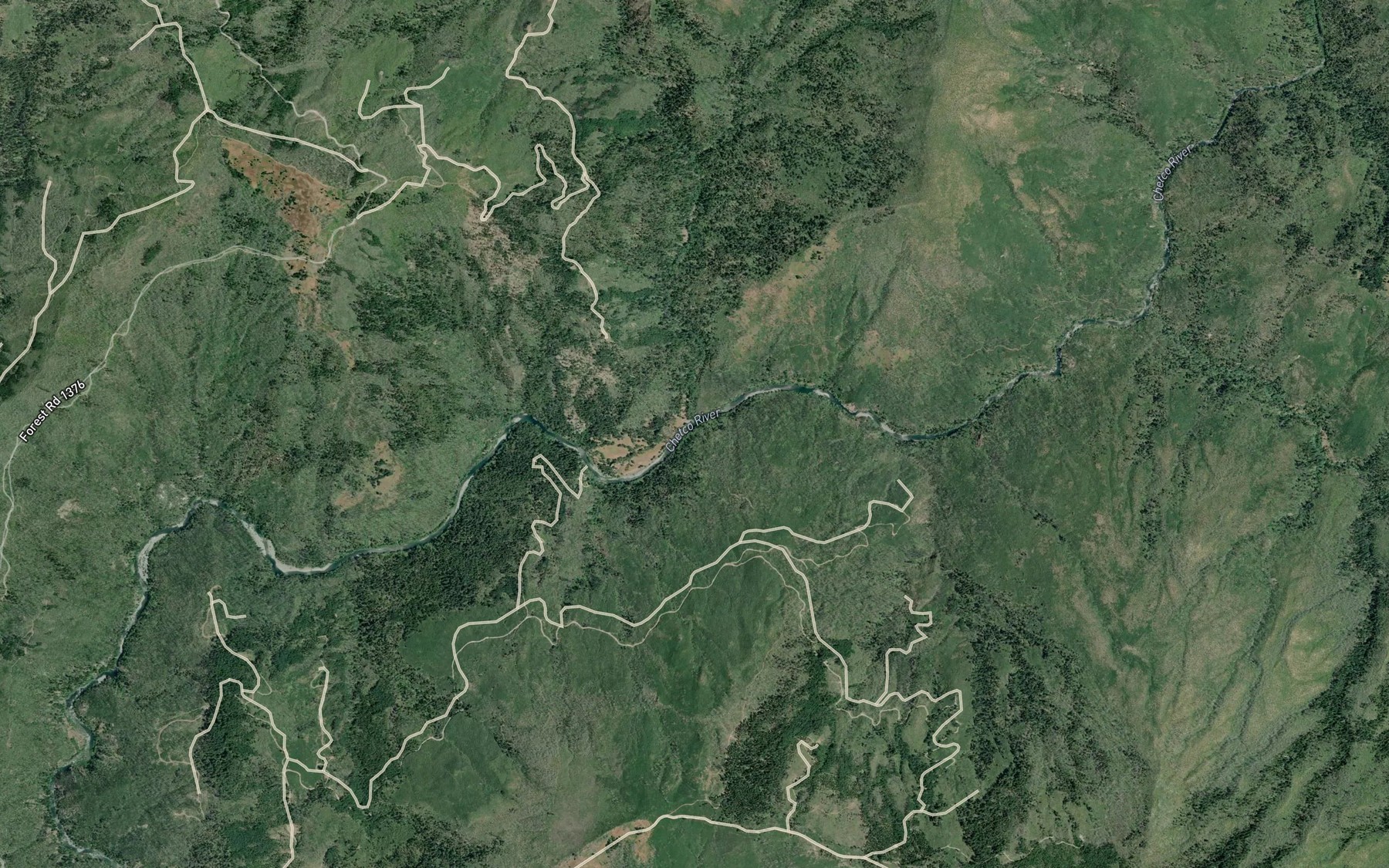 Satellite map of the Mislatnah Creek