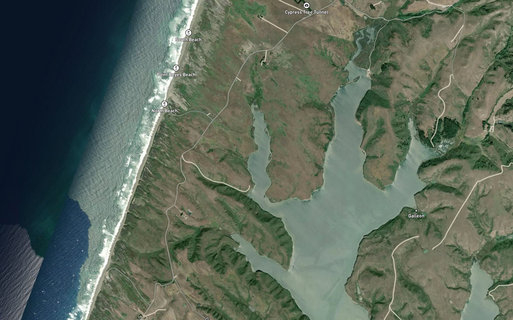 Satellite map of the Creamery Bay
