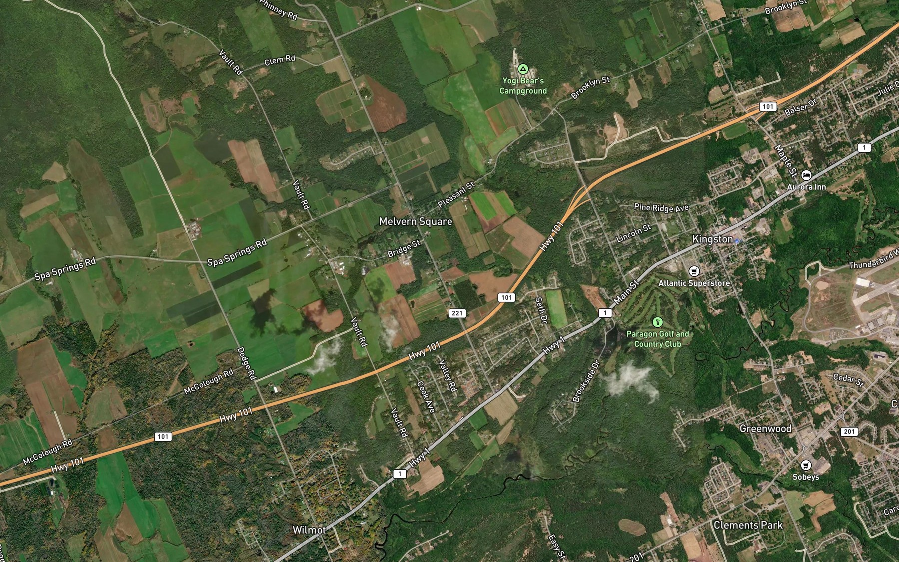 Satellite map of the Little Brook