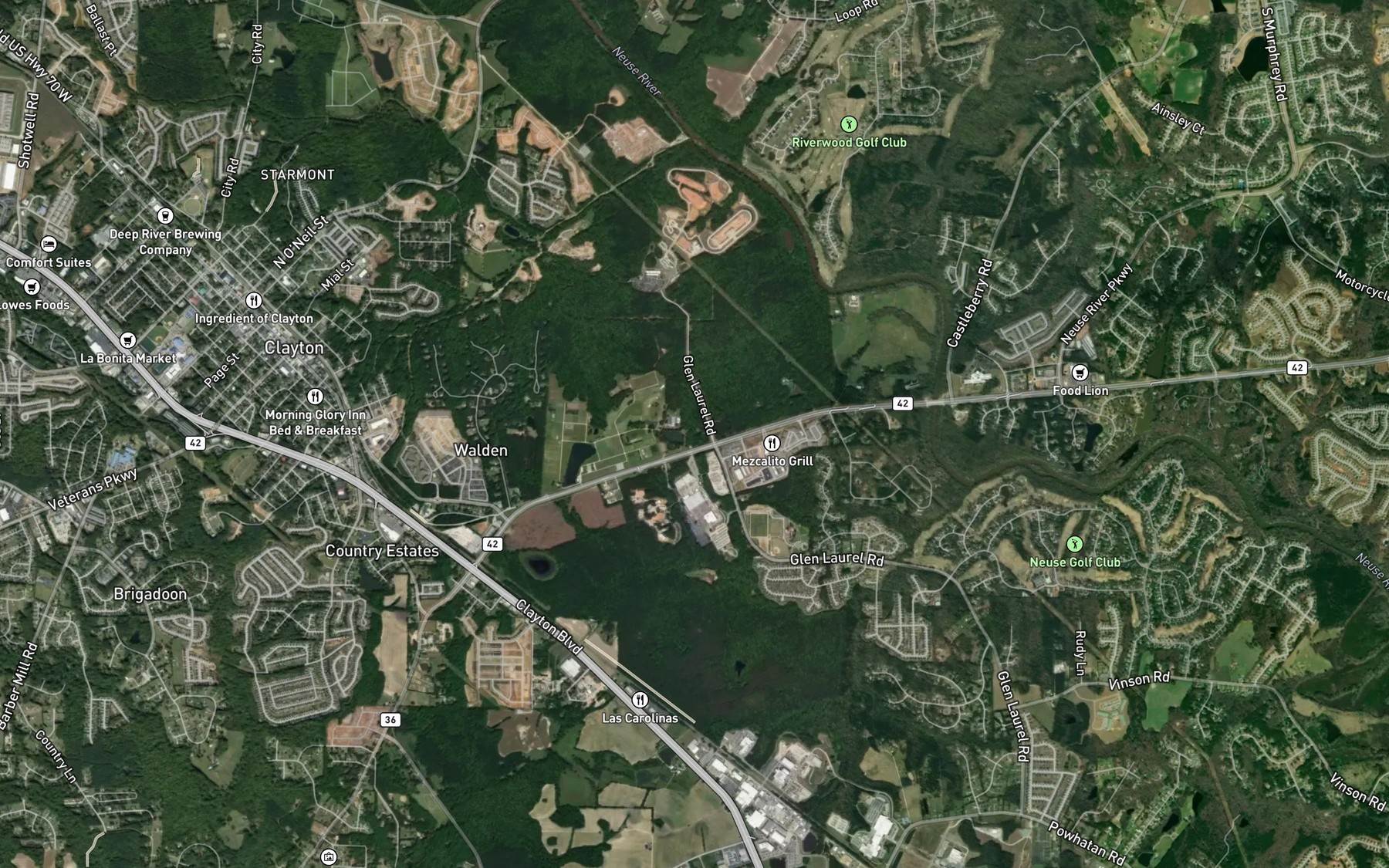 Satellite map of the Union Carbide Pond
