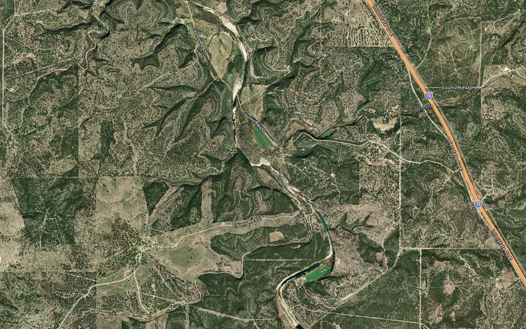 Satellite map of the Joy Creek