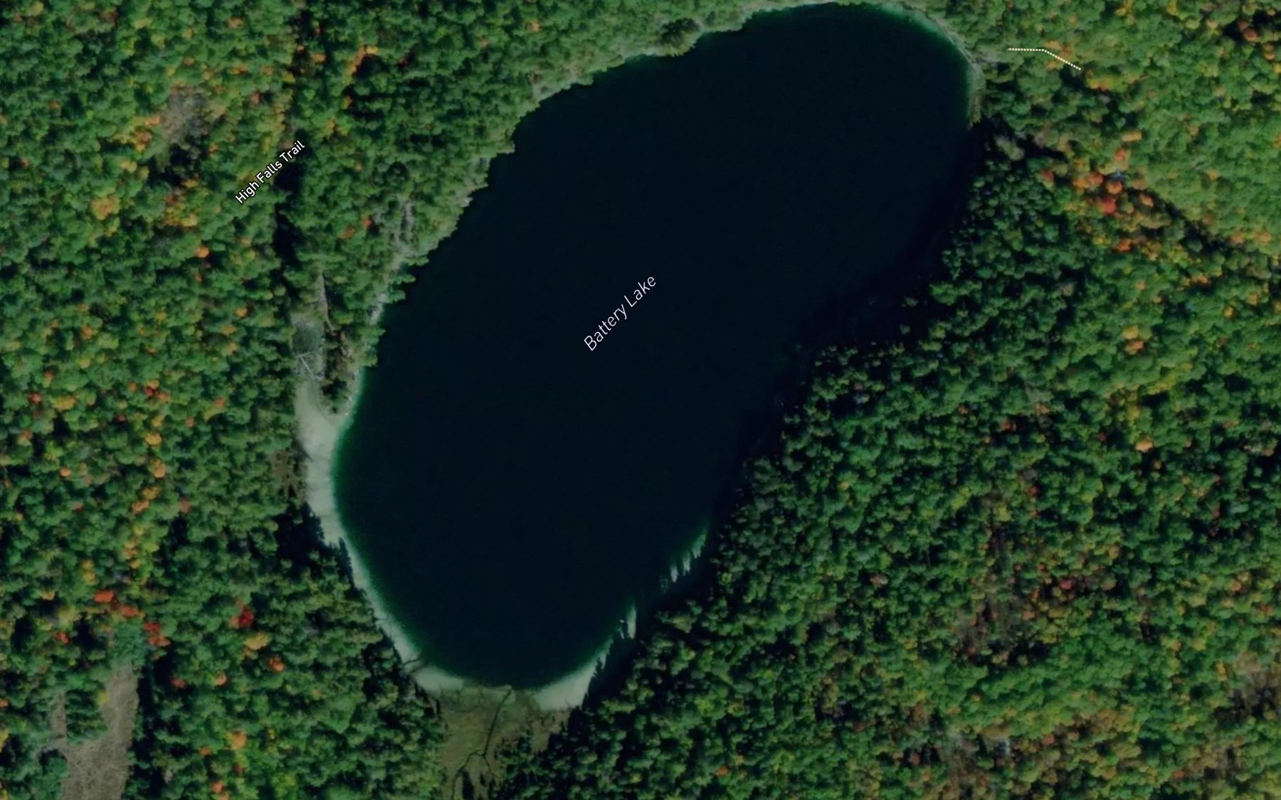 Satellite map of the Battery Lake