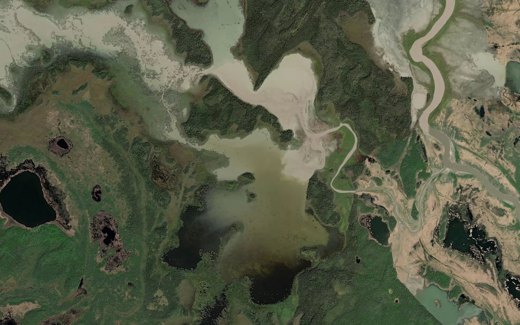 Satellite map of the Grassy Lake