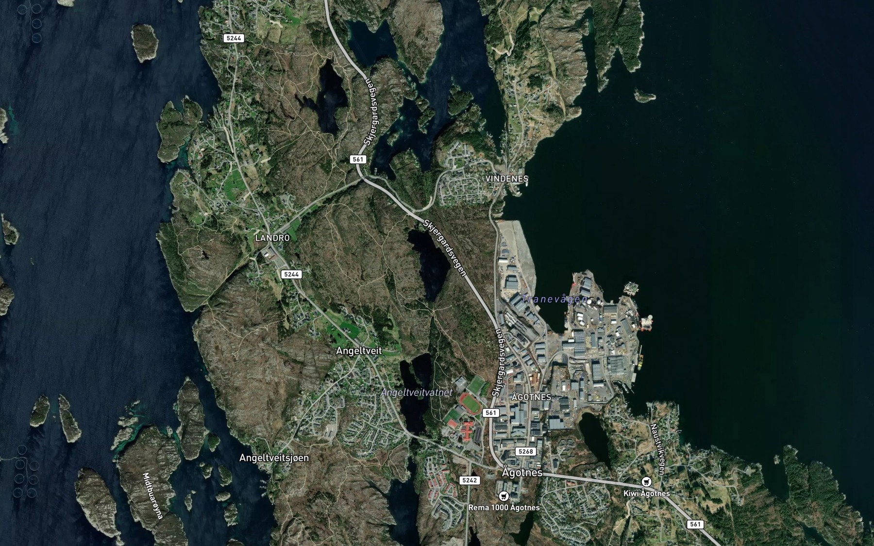 Satellite map of the Bleivatnet