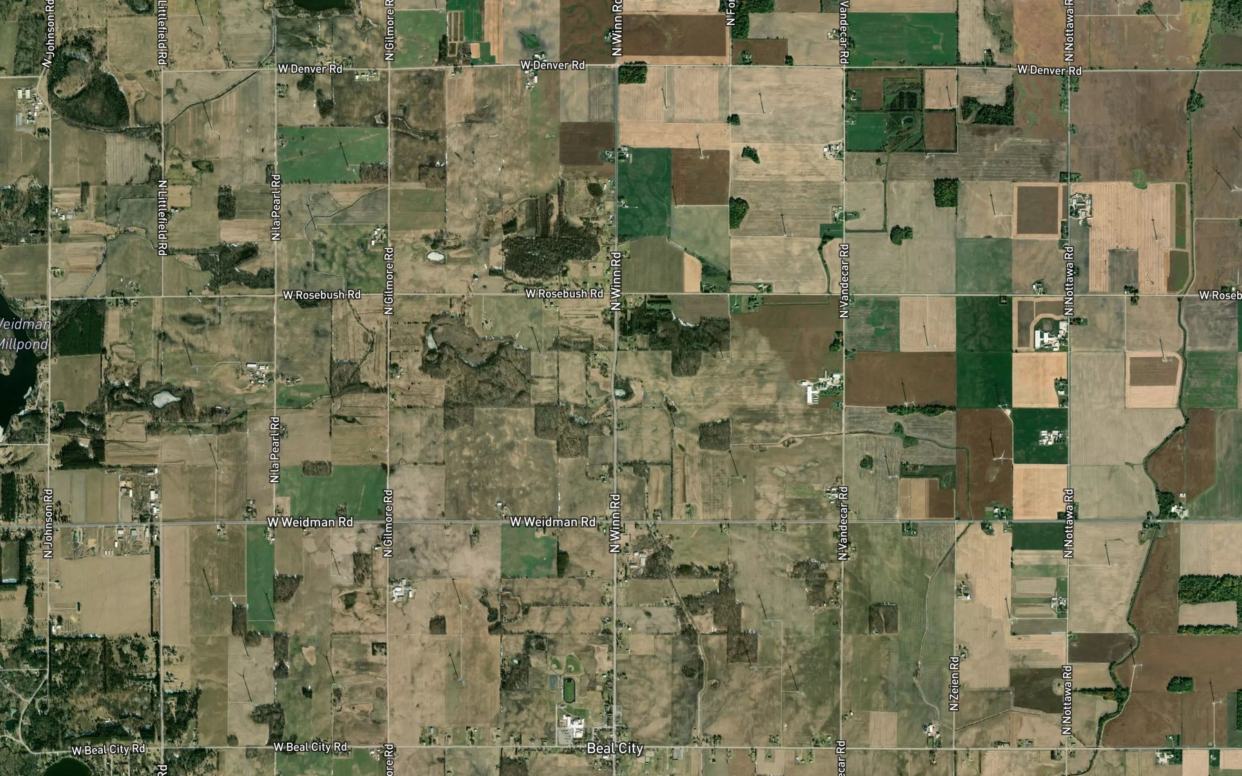 Satellite map of the Mud Lake