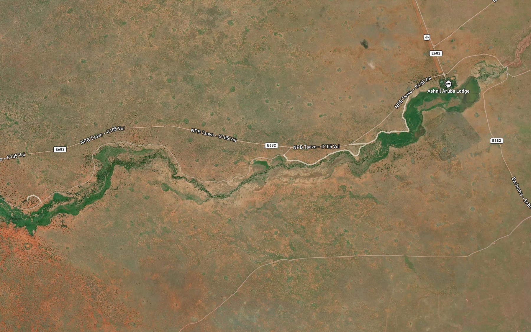 Satellite map of the Kandecha Dam