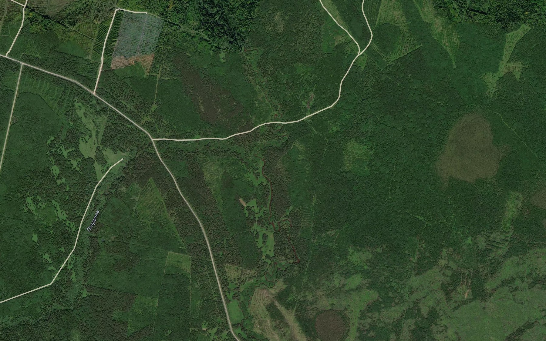 Satellite map of the Poludenka