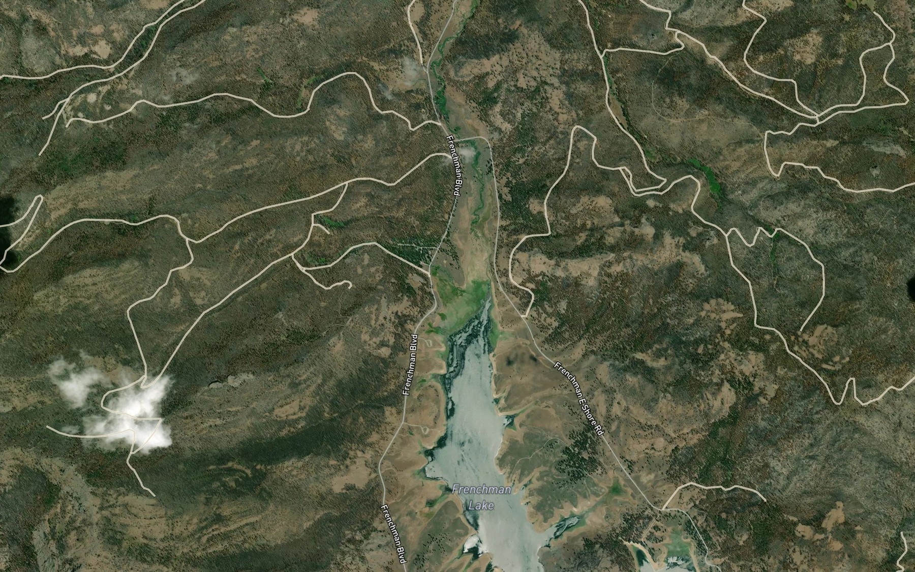 Satellite map of the Grigsby Creek