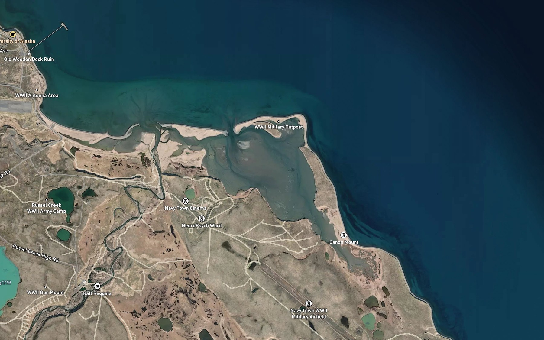 Satellite map of the Nurse Lagoon
