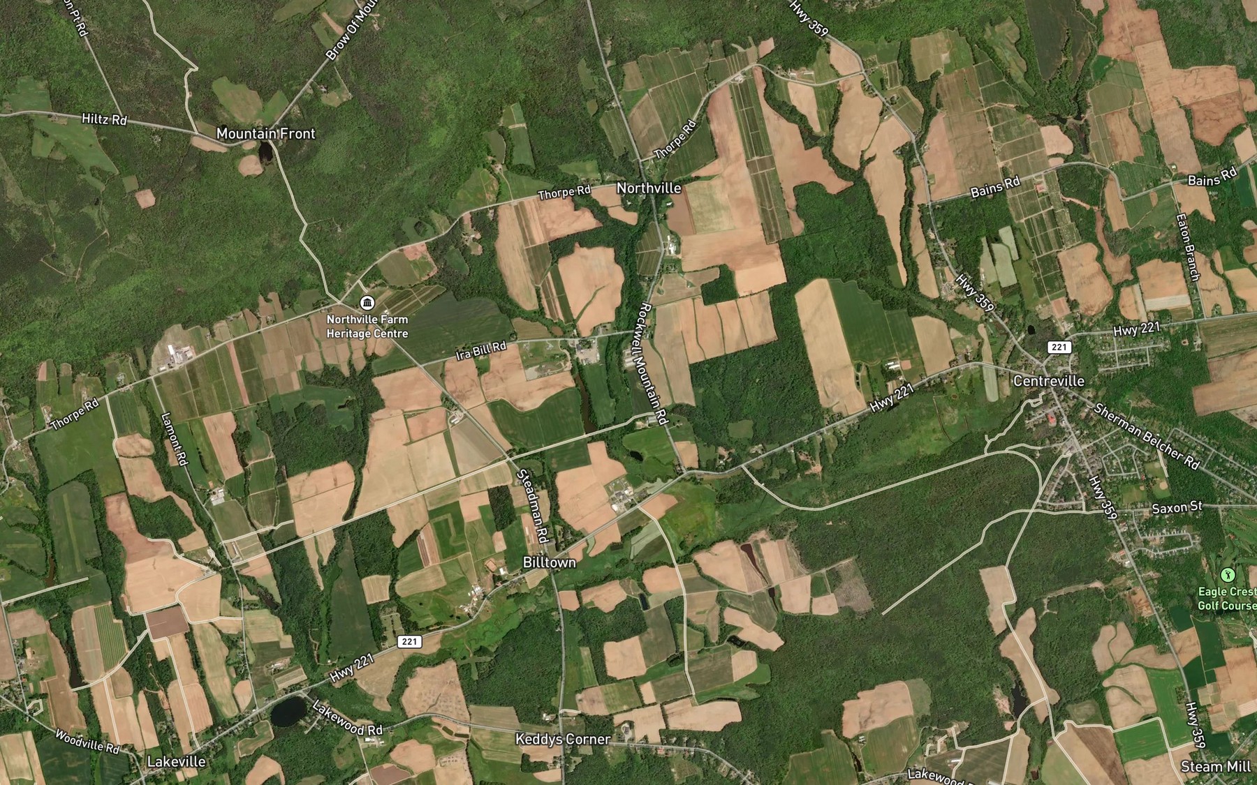 Satellite map of the Rockwell Brook