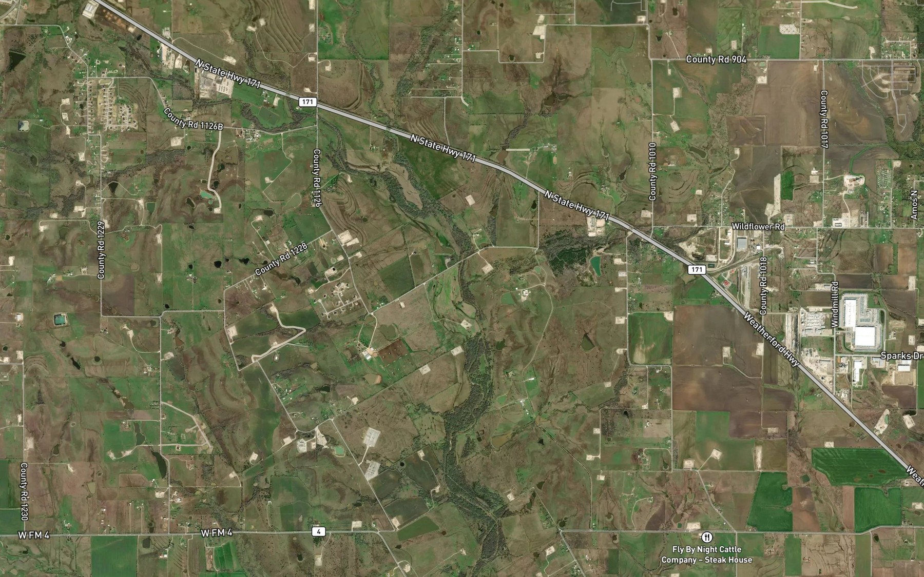 Satellite map of the Martin Branch