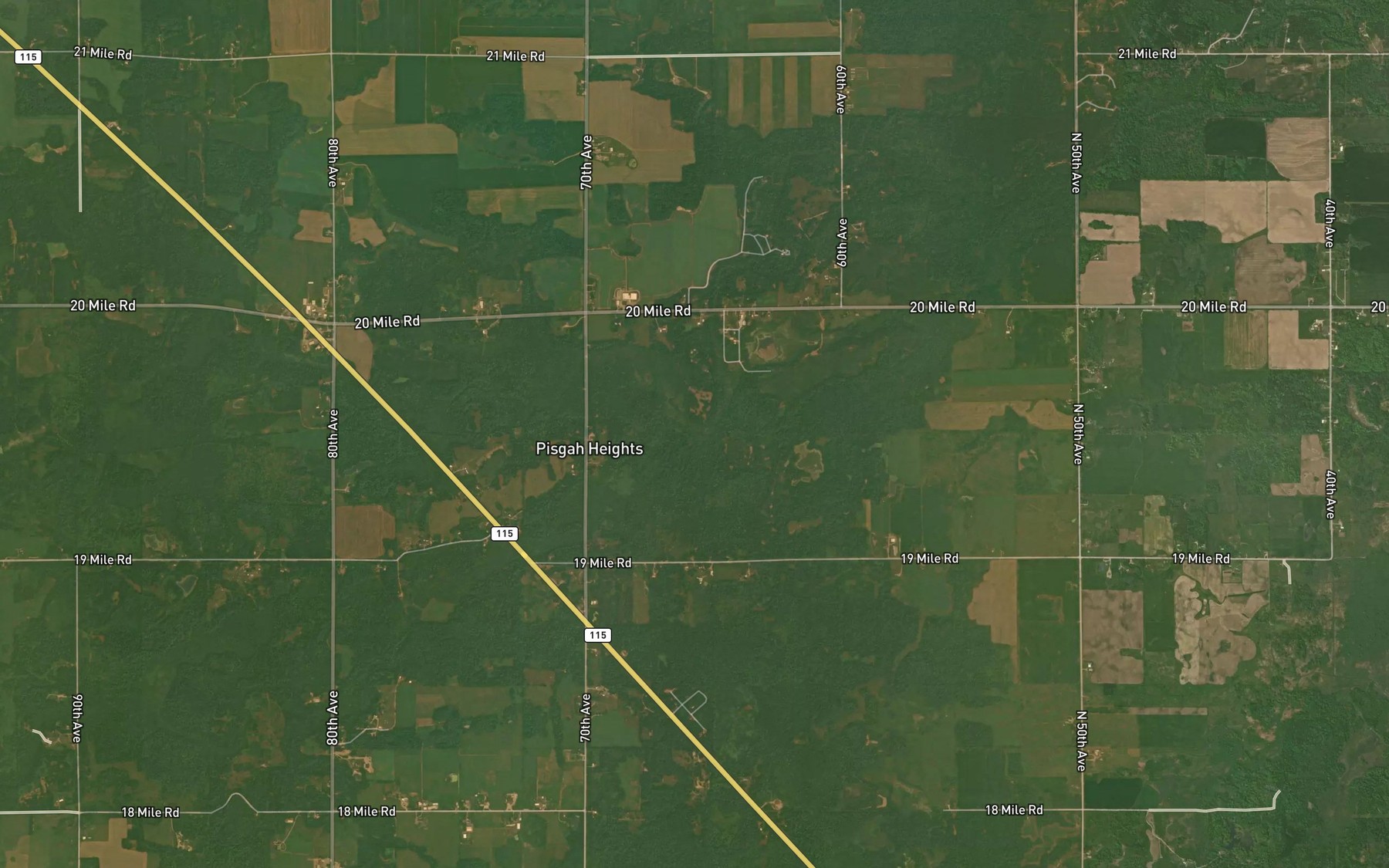 Satellite map of the Crocker Creek