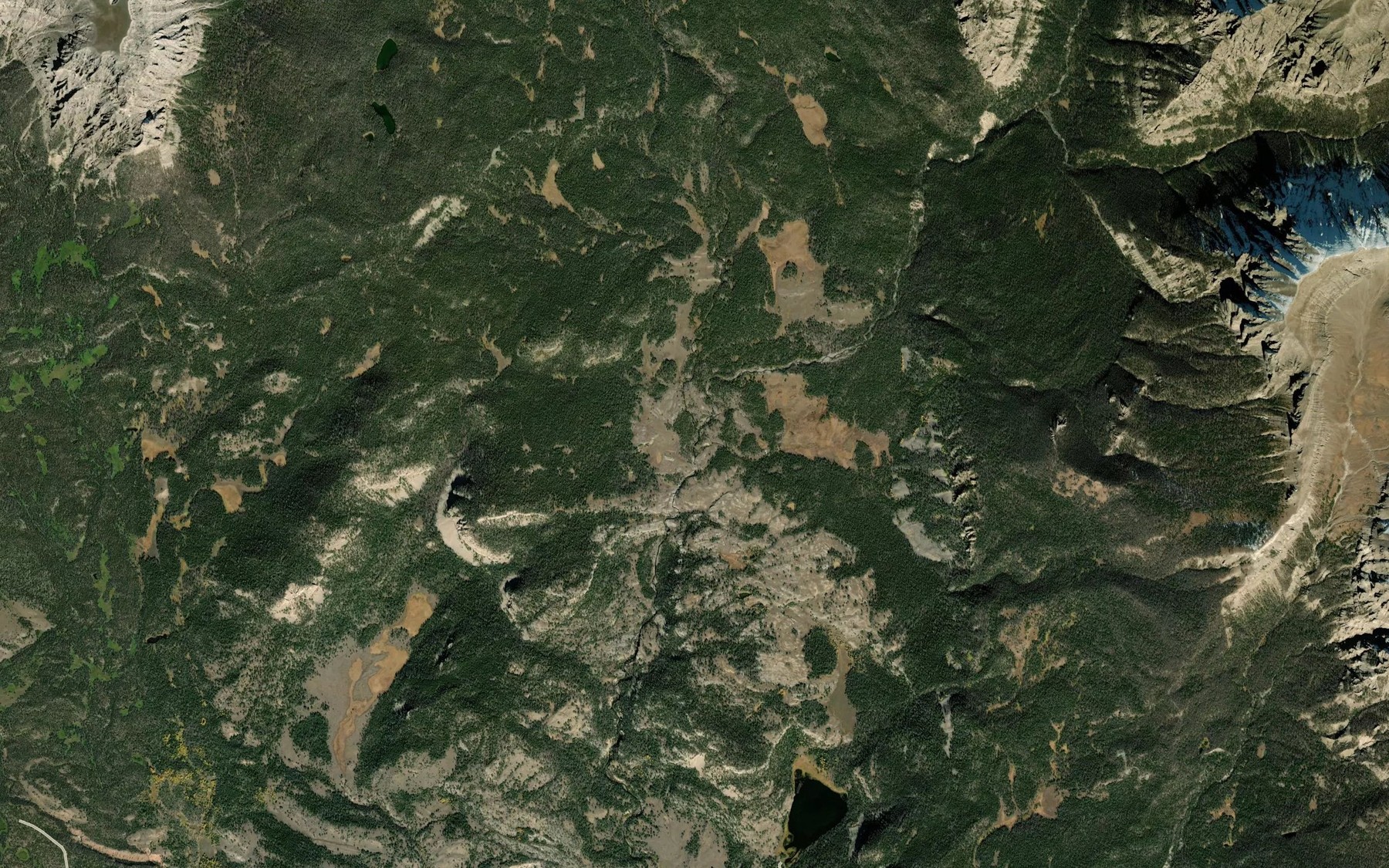 Satellite map of the Frozen Lake Creek