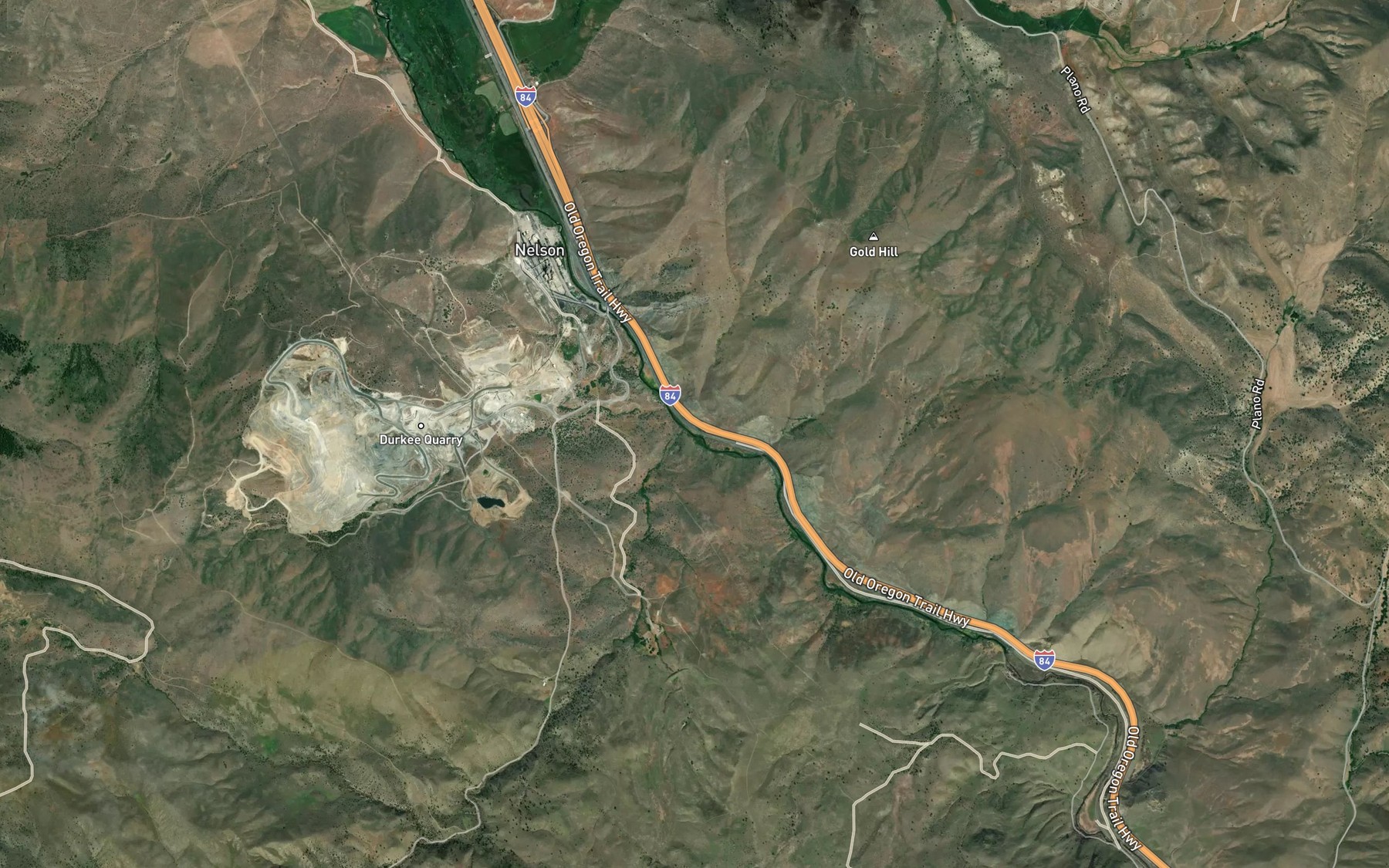 Satellite map of the Shirttail Creek