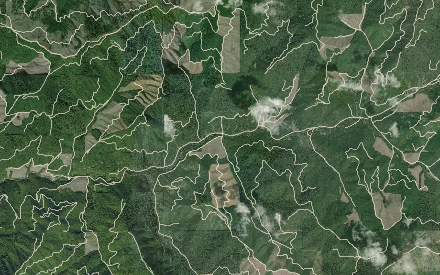 Satellite map of the Peavine Creek