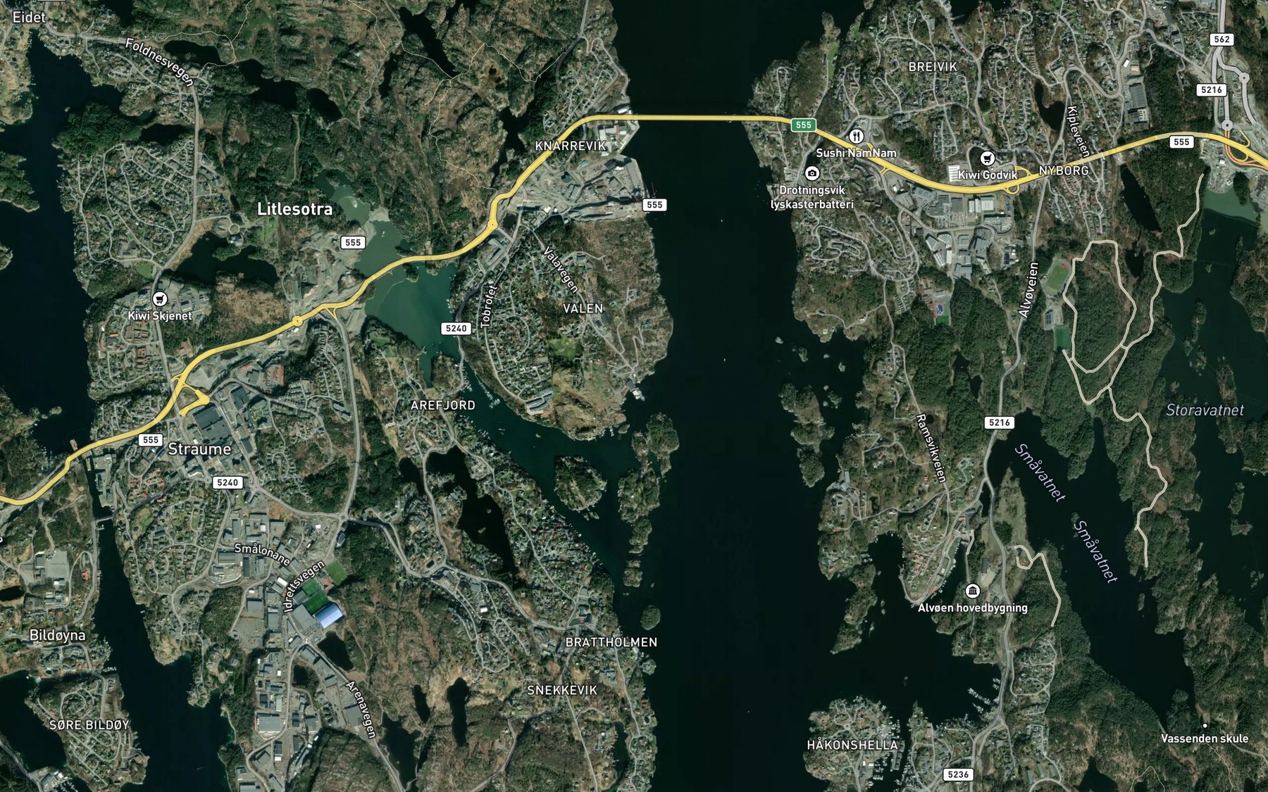 Satellite map of the Valahavnen