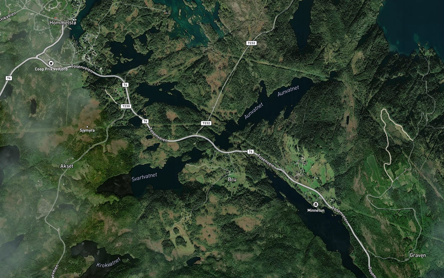 Satellite map of the Bruvatnet