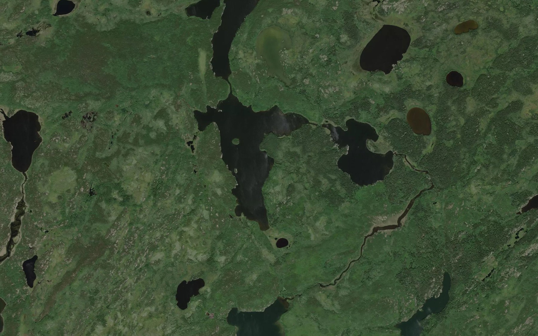 Satellite map of the Bulkley Lake