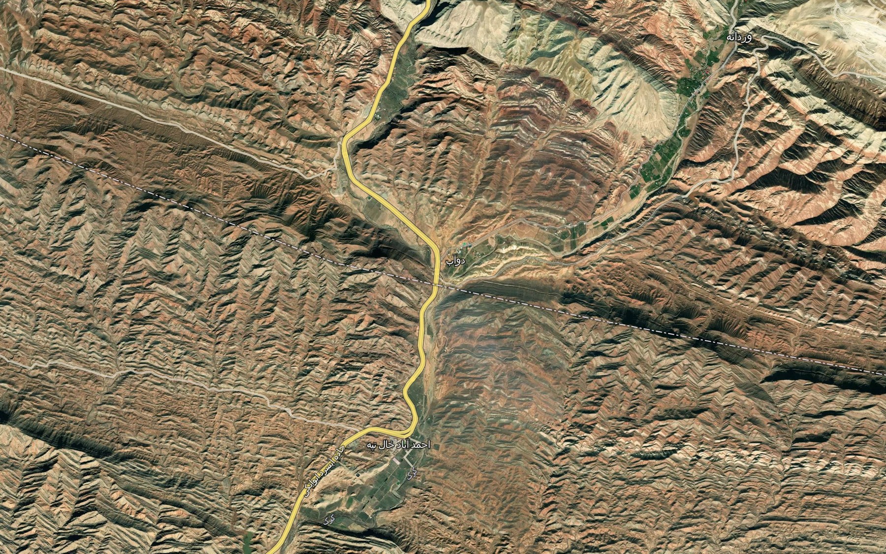 Satellite map of the Rudkhaneh-ye Jam Abrud