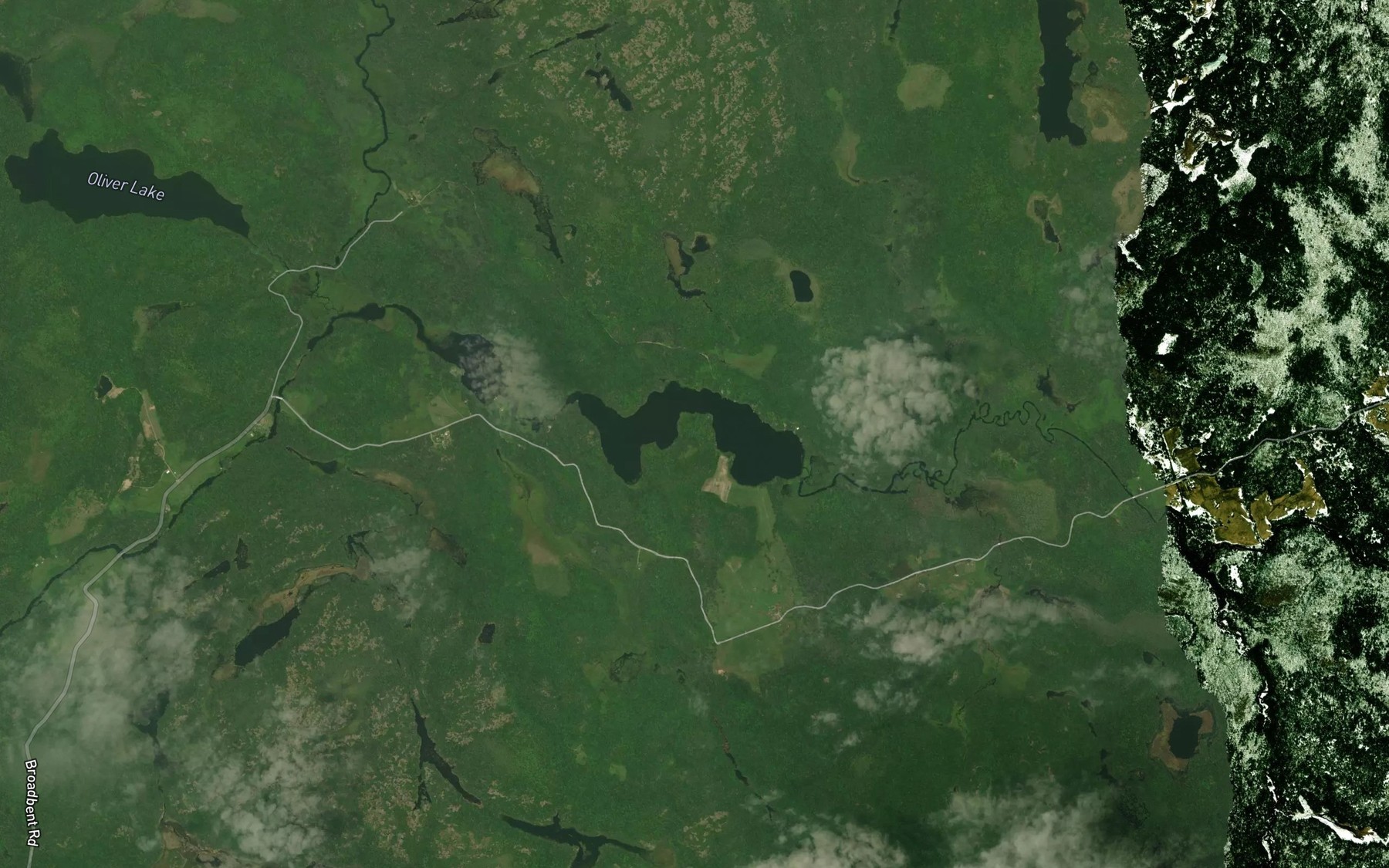Satellite map of the Ruebottom Lake