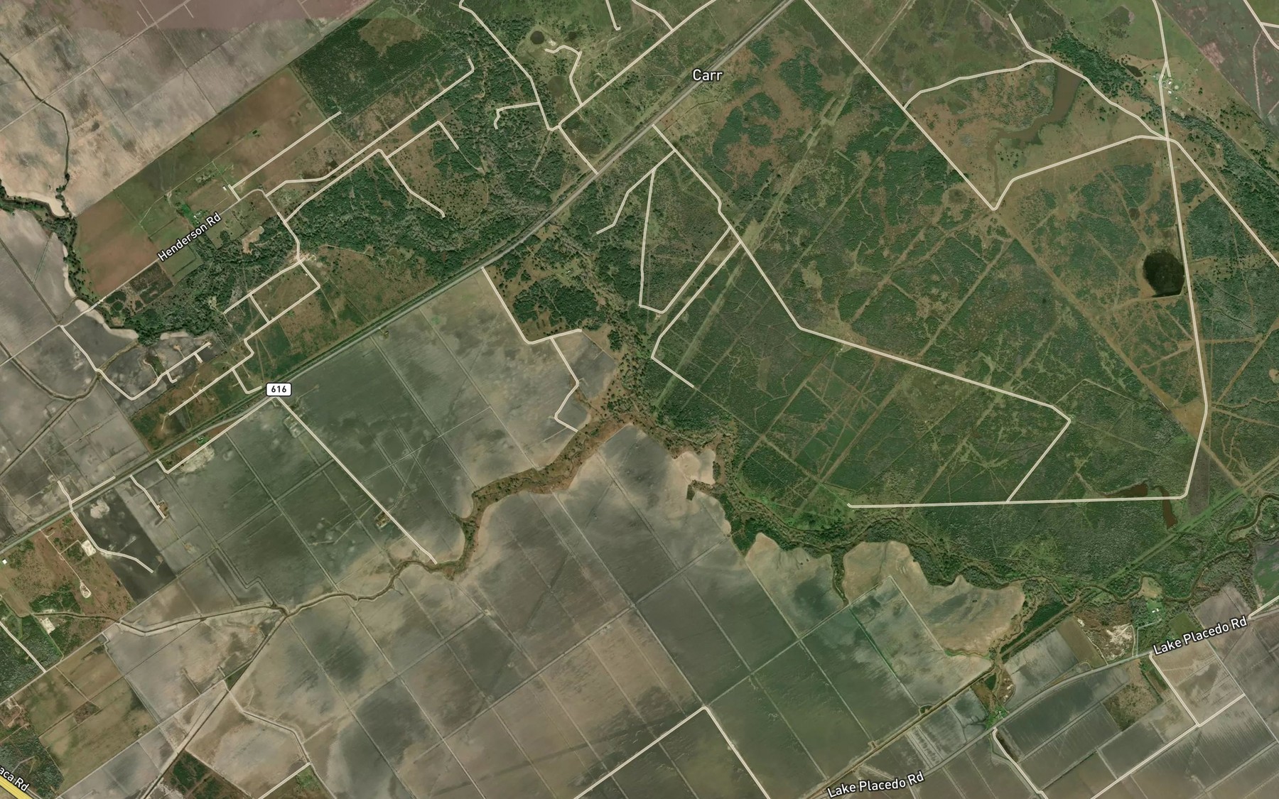 Satellite map of the Ninemile Creek