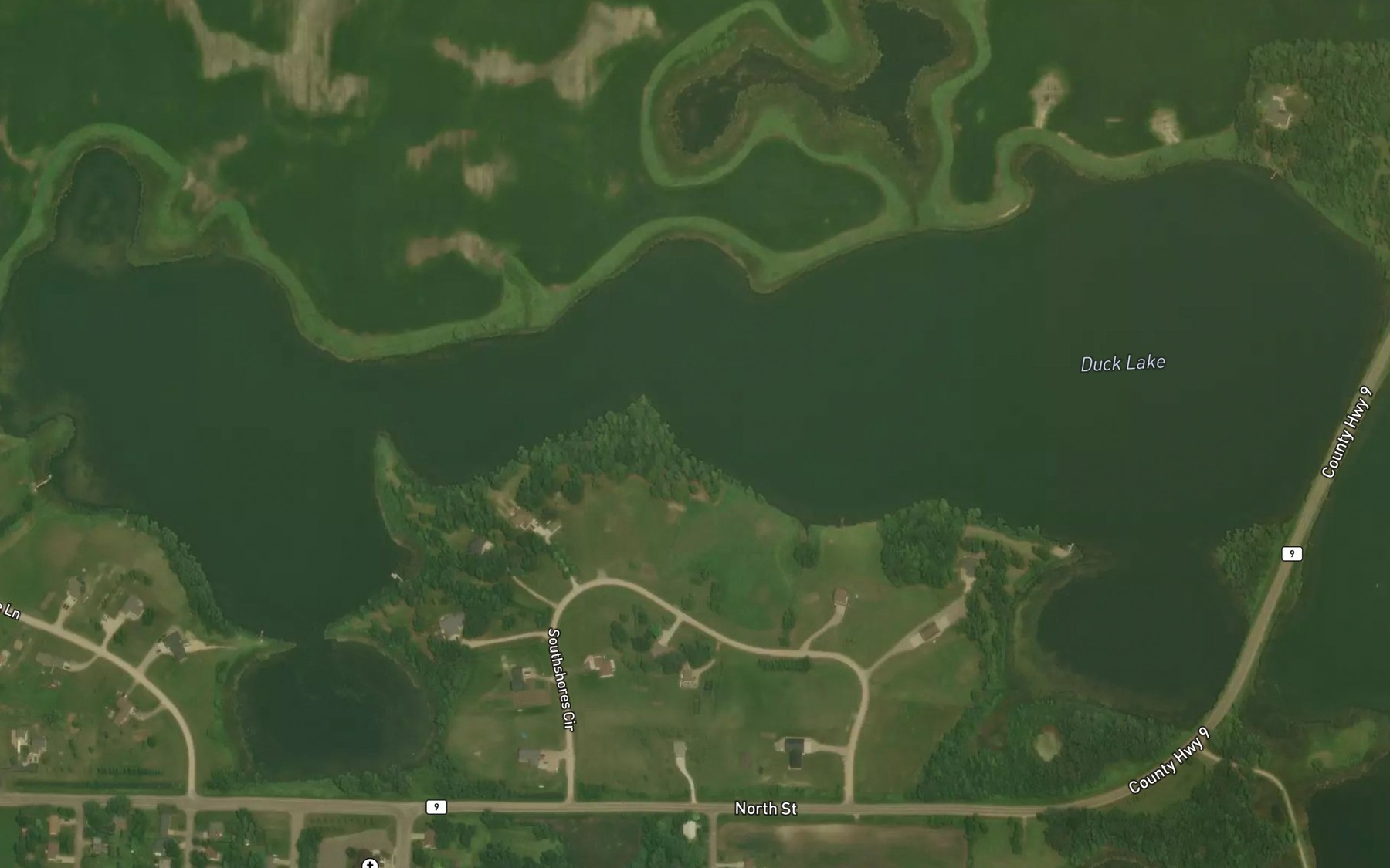 Satellite map of the Duck Lake