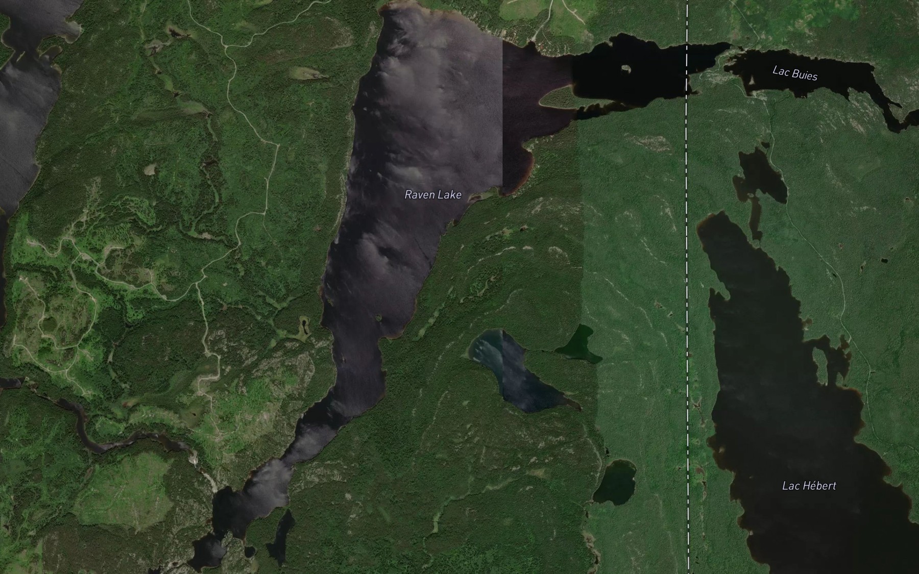 Satellite map of the Raven Lake