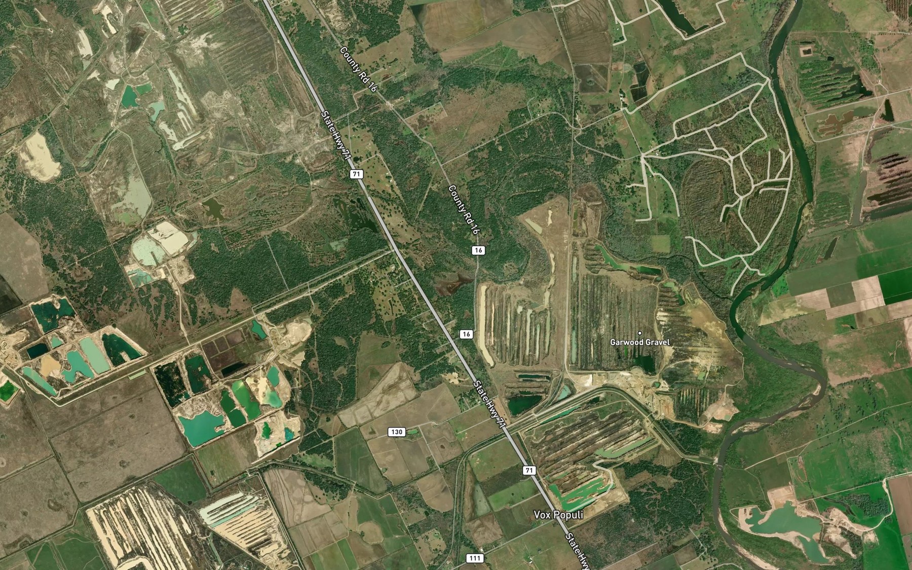 Satellite map of the Heller Lake