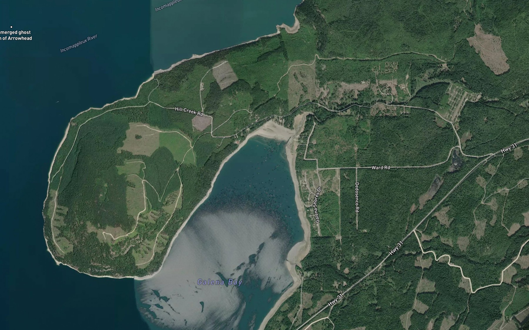 Satellite map of the Galena Bay
