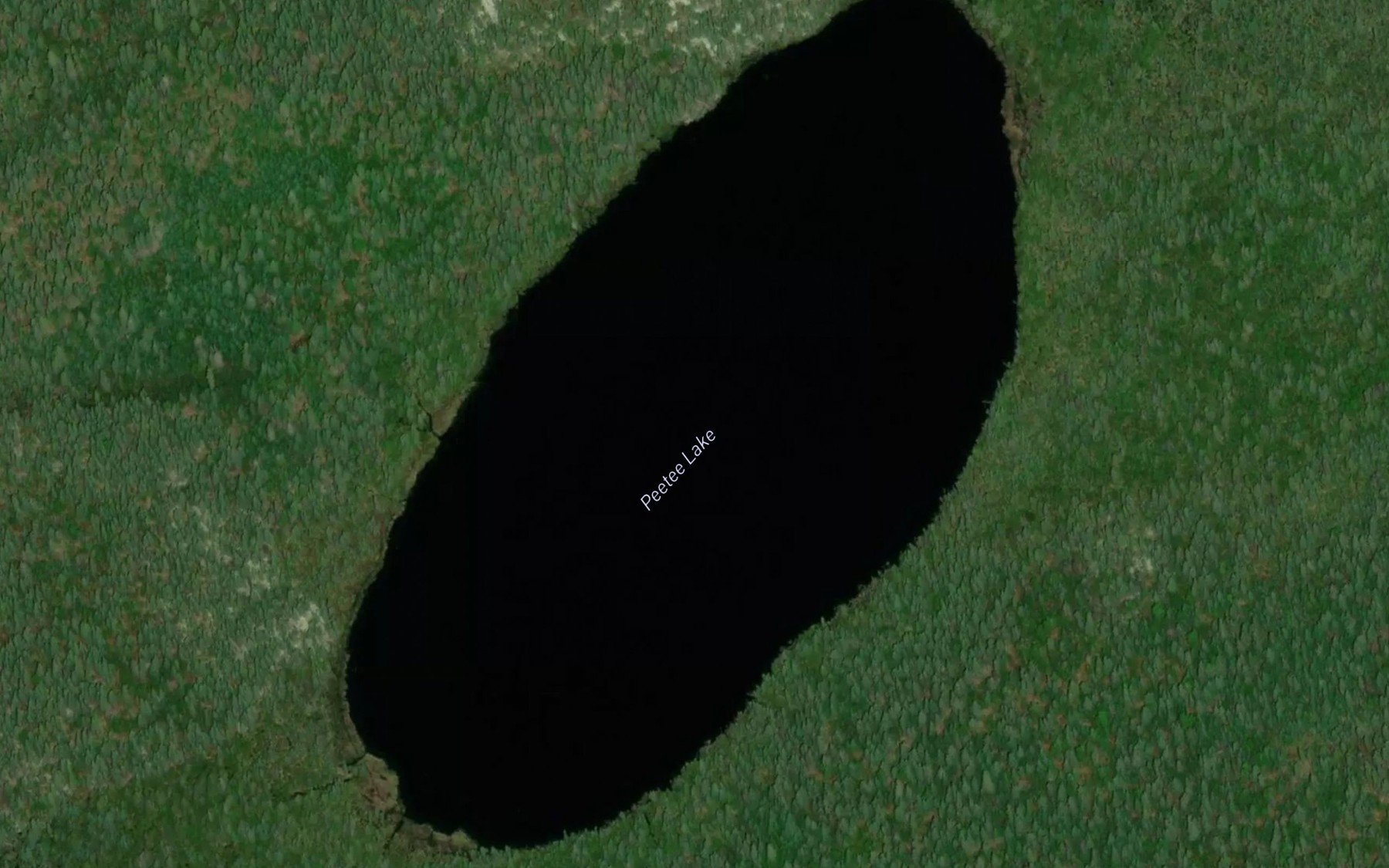 Satellite map of the Peetee Lake
