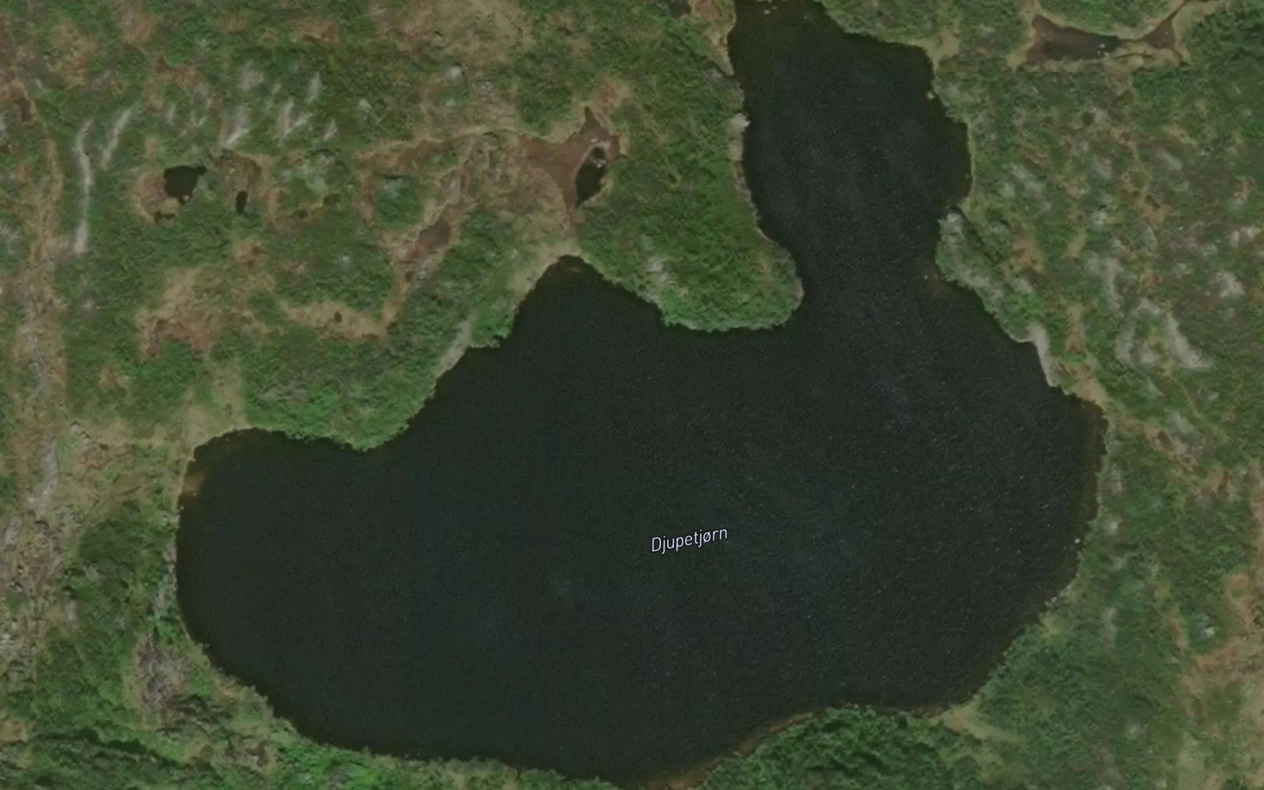 Satellite map of the Djupetjonn
