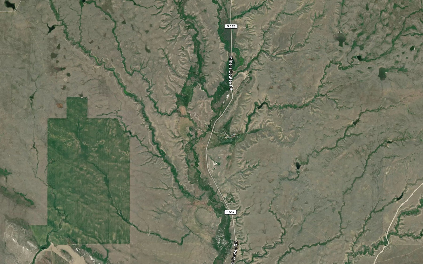 Satellite map of the Canon Creek