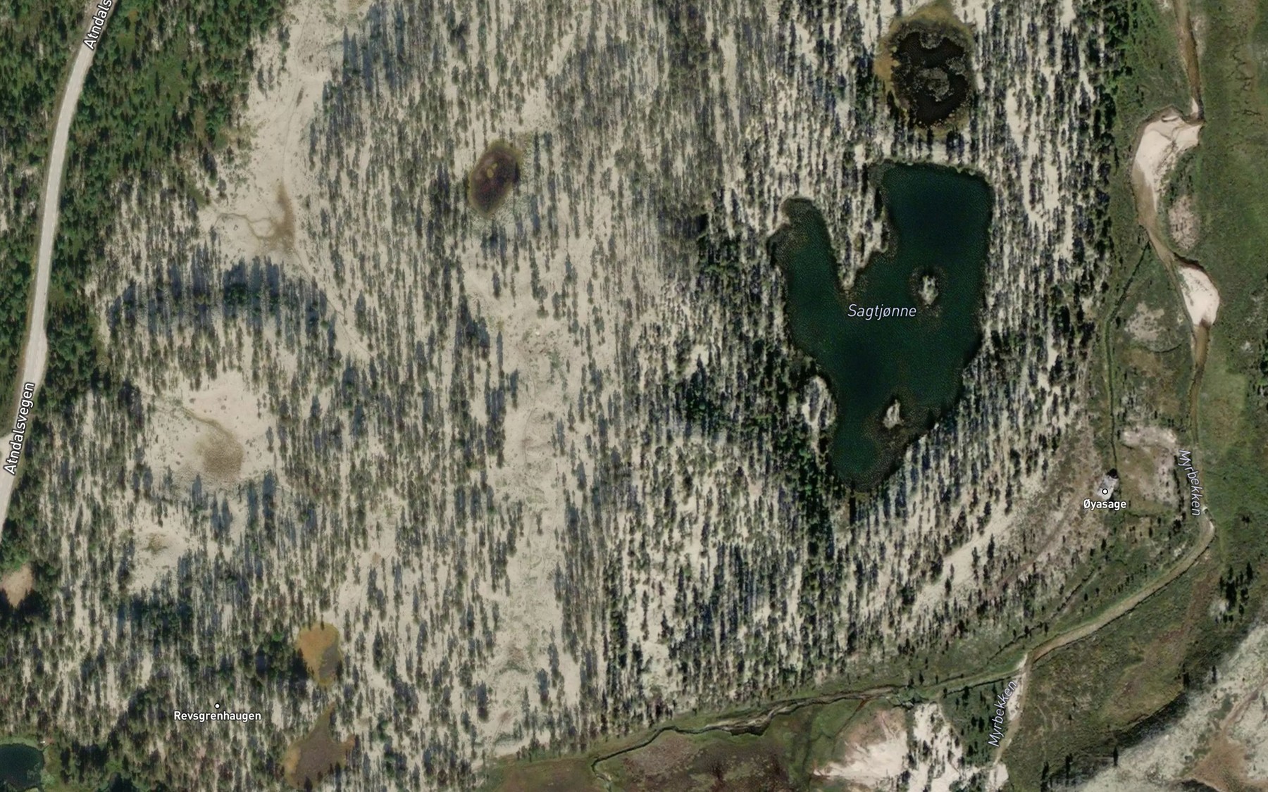 Satellite map of the Sagtjorni