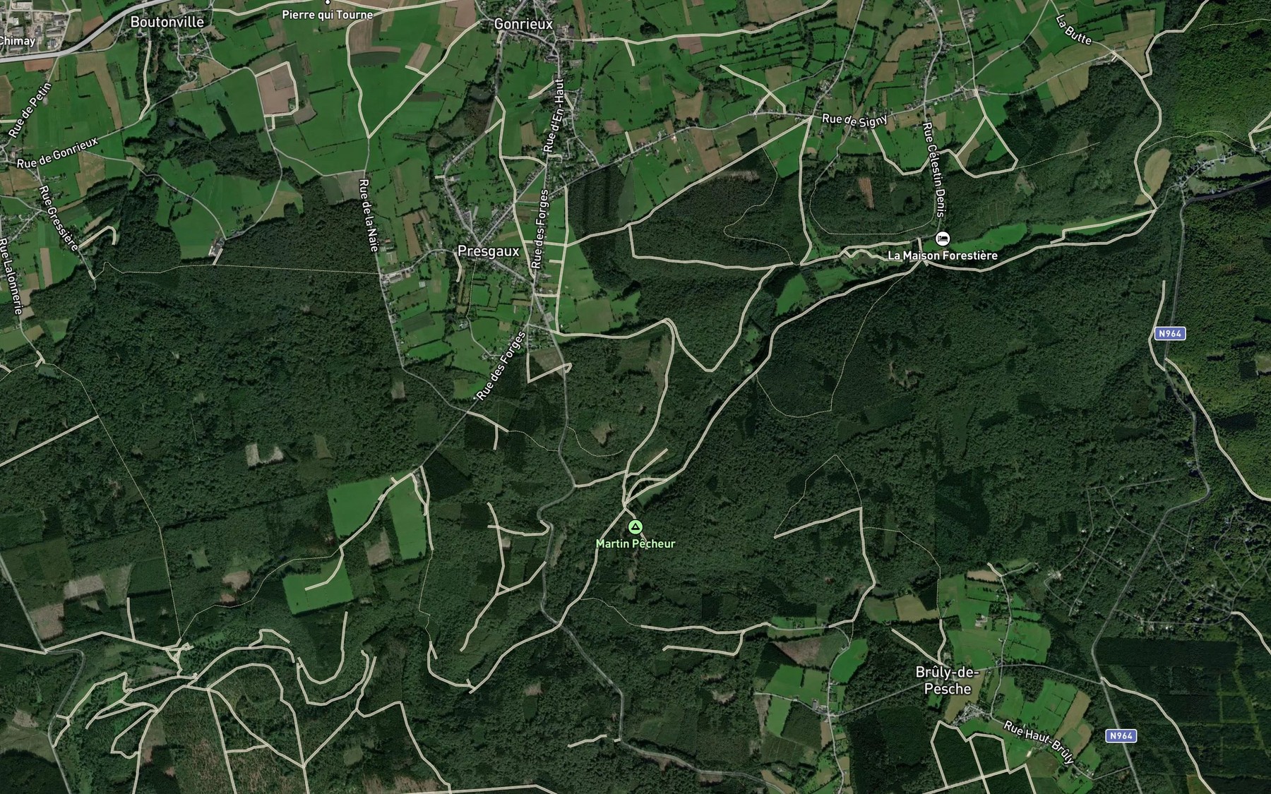 Satellite map of the Ruisseau du Bruly