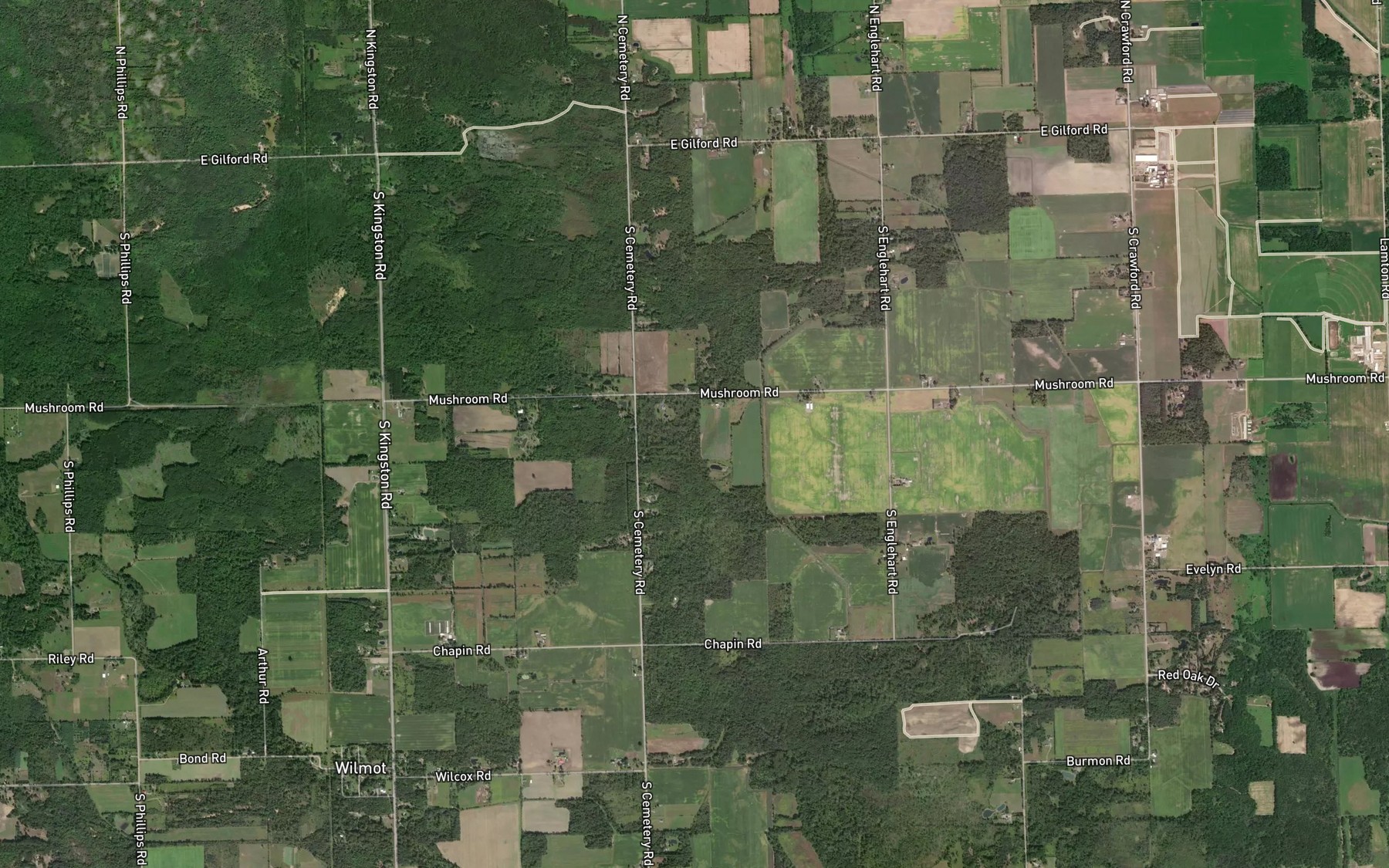 Satellite map of the Jeffery Drain