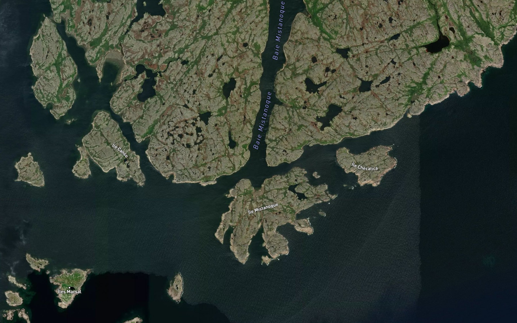 Satellite map of the Havre Mistanoque