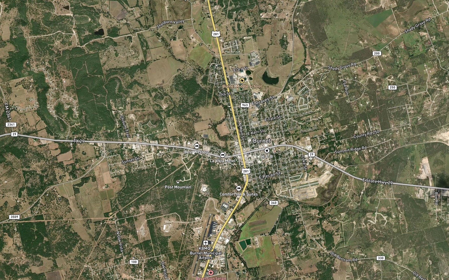 Satellite map of the Daugherty Branch