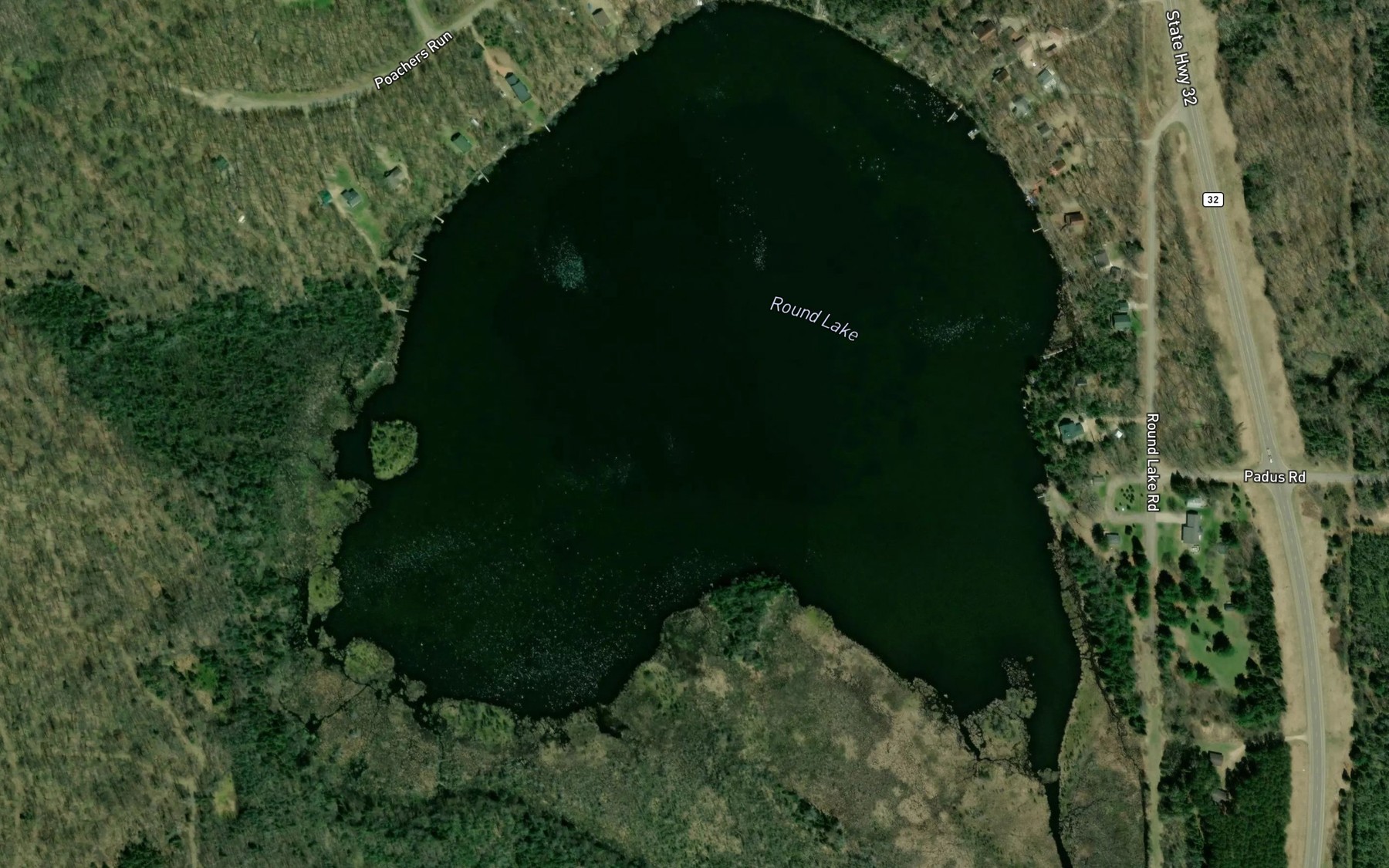 Satellite map of the Round Lake