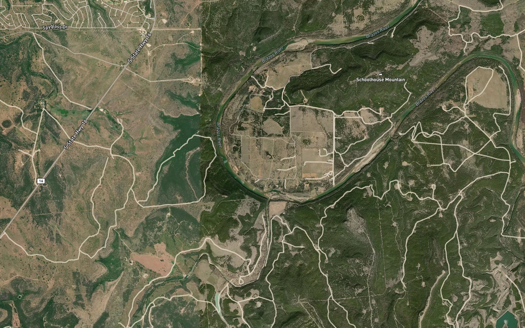 Satellite map of the Fortune Bend