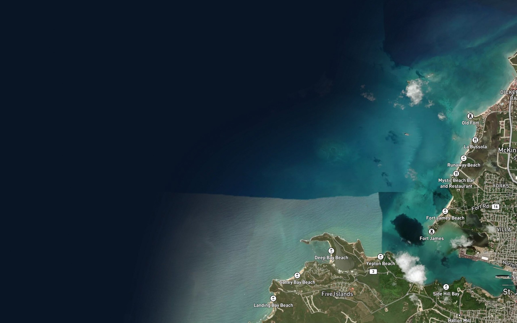 Satellite map of the West Channel