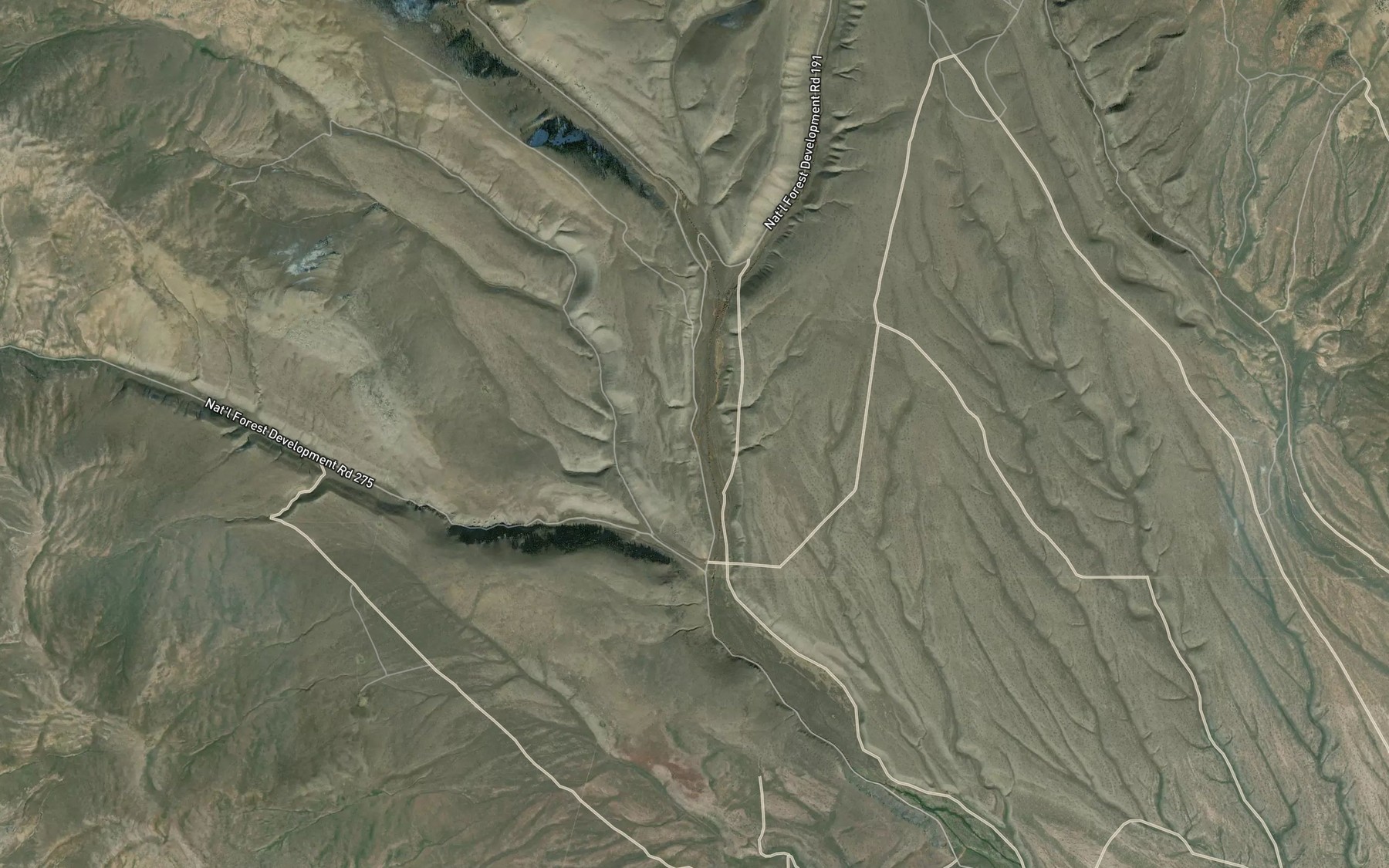 Satellite map of the Myers Creek
