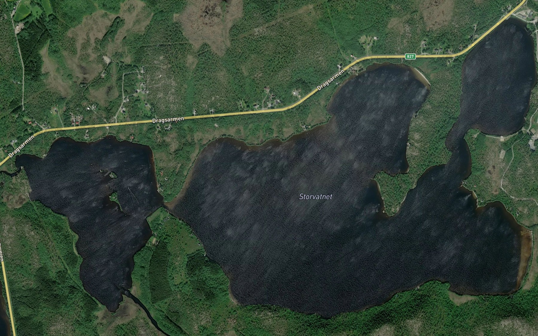 Satellite map of the Dragsvatnan