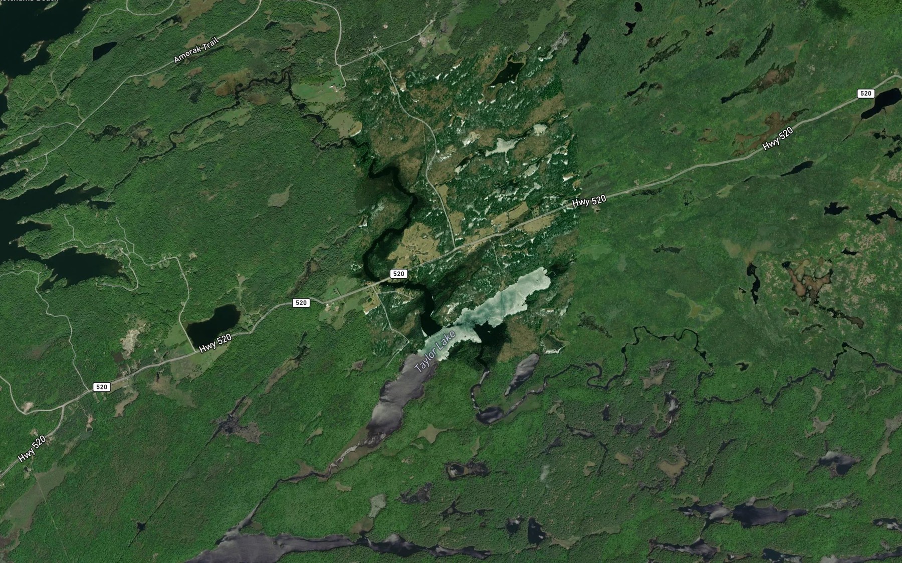 Satellite map of the Montgomerys Creek
